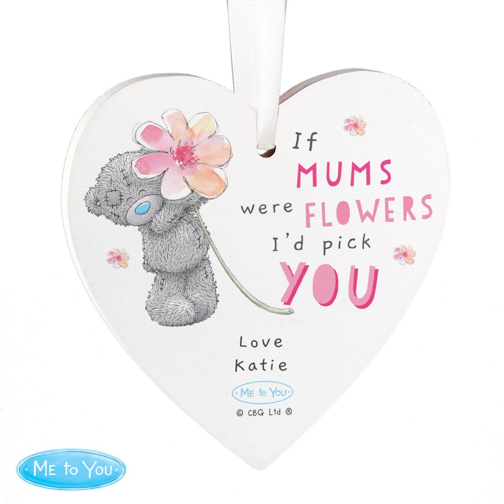 Personalised Me To You 'If (Role) Were Flowers' Wooden Heart Decoration - Image 4