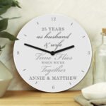 Personalised 'Time Flies When We're Together' Anniversary Wooden Wall Clock - Image 4