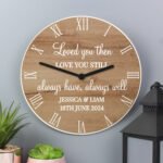 Personalised Any Message Wood Effect Wooden Wall Clock