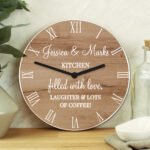 Personalised Any Message Wood Effect Wooden Wall Clock - Image 2