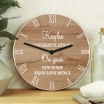 Personalised Any Message Wood Effect Wooden Wall Clock - Image 4