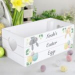Personalised Easter Egg Hunt Small White Wooden Storage Crate - Image 2