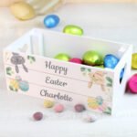 Personalised Easter Egg Hunt Small White Wooden Storage Crate - Image 3