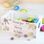 Personalised Easter Egg Hunt Small White Wooden Storage Crate - Image 4