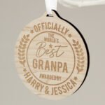 Personalised 'Officially The World's Best' Round Wooden Medal - Image 4