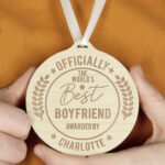 Personalised 'Officially The World's Best' Round Wooden Medal - Image 5