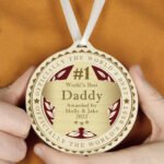 Personalised 'Officially The World's Best' Gold Medal Design Round Wooden Medal - Image 3