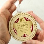 Personalised 'Officially The World's Best' Gold Medal Design Round Wooden Medal - Image 5