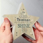 Personalised 'My Star Teacher' Rustic Wooden Star Decoration - Image 2