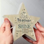 Personalised 'My Star Teacher' Rustic Wooden Star Decoration - Image 4