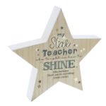 Personalised 'My Star Teacher' Rustic Wooden Star Decoration - Image 5