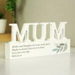 Personalised Any Message Botanical Design Wooden Mum Ornament - Image 3