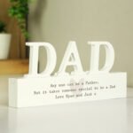 Personalised Any Message Heart Motif Wooden Dad Ornament - Image 3