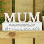 Personalised Any Message Floral Design Wooden Mum Ornament - Image 3