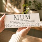 Personalised Any Message Floral Design Wooden Mum Ornament - Image 2