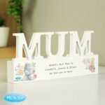 Personalised Me to You Any Message Floral Design Wooden Mum Ornament - Image 3