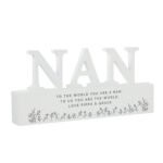 Personalised Any Message Floral Design Wooden Nan Ornament - Image 5