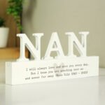Personalised Any Message Heart Motif Wooden Nan Ornament - Image 3