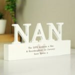 Personalised Any Message Heart Motif Wooden Nan Ornament - Image 4