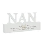 Personalised Any Message Heart Motif Wooden Nan Ornament - Image 5