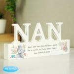 Personalised Me to You Any Message Floral Design Wooden Nan Ornament - Image 2