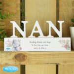 Personalised Me to You Any Message Floral Design Wooden Nan Ornament - Image 3