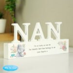 Personalised Me to You Any Message Floral Design Wooden Nan Ornament - Image 4