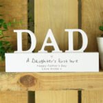 Personalised 'A Daughter's First Love' Heart Motif Wooden Dad Ornament