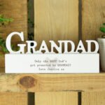 Personalised Any Message Heart Motif Wooden Grandad Ornament - Image 4