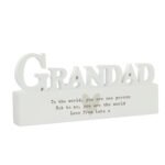 Personalised Any Message Heart Motif Wooden Grandad Ornament - Image 5