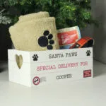 Personalised 'Santa Paws Special Delivery' Christmas Small White Wooden Storage Crate - Image 3