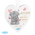 Personalised Me to You 'I Could Hold You Forever & Ever' Wooden Heart Decoration - Image 3