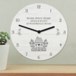Personalised Any Message House & Leaf Design Shabby Chic Wooden Wall Clock - Image 2