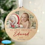 Personalised Tiny Tatty Teddy Photo Upload Round Wooden Christmas Decoration - Image 3