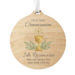 Personalised 'First Holy Communion' Round Wooden Decoration - Image 5