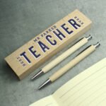 Personalised 'Best Teacher Ever' Wooden Pen & Pencil Set - Image 3