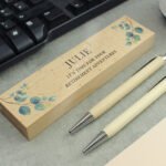 Personalised Any Message Botanical Design Wooden Pen & Pencil Set - Image 7