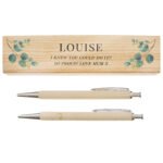 Personalised Any Message Botanical Design Wooden Pen & Pencil Set - Image 8