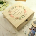 Personalised Floral Watercolour Design Large Wooden Keepsake box - Image 6