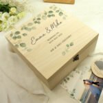 Personalised Any Message Botanical Design Large Wooden Keepsake Box - Image 3