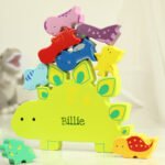 Personalised Name Only Children's Wooden Dinosaur Stacker Toy