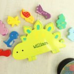 Personalised Name Only Children's Wooden Dinosaur Stacker Toy - Image 6