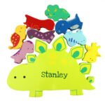 Personalised Name Only Children's Wooden Dinosaur Stacker Toy - Image 8