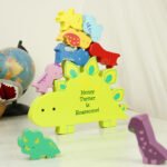 Personalised Any Message Children's Wooden Dinosaur Stacker Toy - Image 4