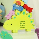 Personalised Any Message Children's Wooden Dinosaur Stacker Toy - Image 8