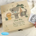 Personalised Tiny Tatty Teddy Jungle Animals Design Large Wooden Keepsake Box - Image 4