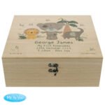 Personalised Tiny Tatty Teddy Jungle Animals Design Large Wooden Keepsake Box - Image 6