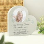 Personalised Photo Upload Wedding/Memorial Free Standing Grey Wooden Heart Ornament - Image 4