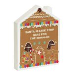 Personalised Any Message Gingerbread House Christmas Wooden Ornament - Image 4