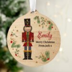 Personalised Any Message Nutcracker Design Wooden Christmas Bauble